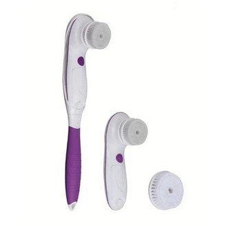 Perie rotativa exfolianta pentru fata si corp DOS146 DomoClip 2 viteze Alb / Mov