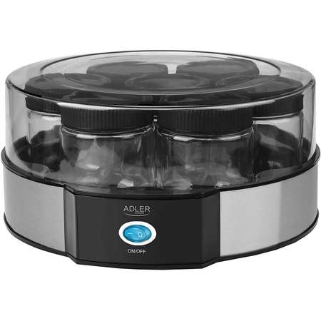 Aparat pentru preparat iaurt Adler AD4476 7 borcane 1.4l 15W Argintiu/Negru