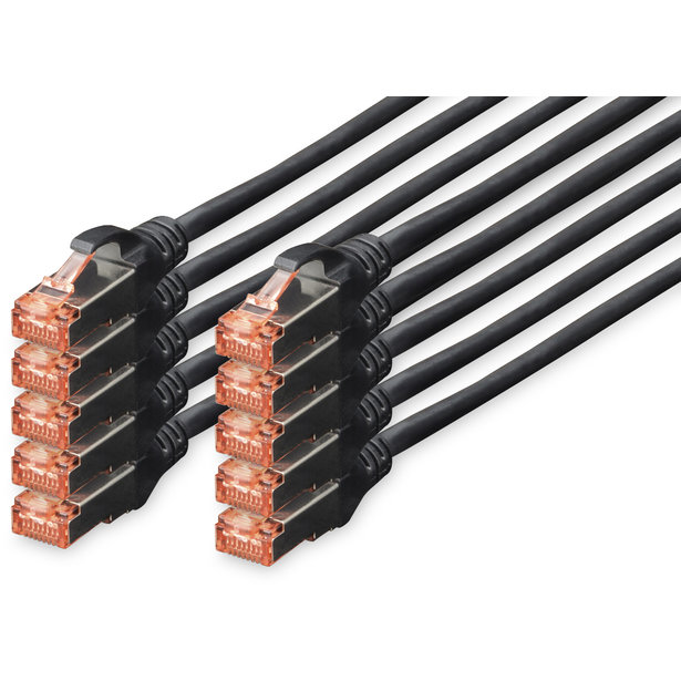 Patchcord S/FTP Cat 6 0.25m Black