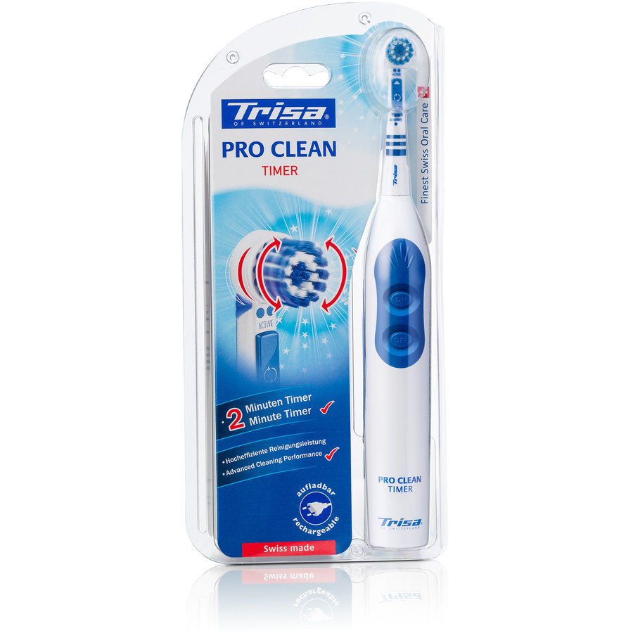 Periuta de dinți electrica Trisa Pro Clean Timer 2 viteze Alb Albastru