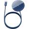 Incarcator Baseus Wireless Simple Mini Magnetic, compatibil MagSafe, 15W, Cablu USB-C 1.5m, Albastru