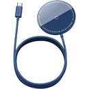 Wireless Simple Mini Magnetic, compatibil MagSafe, 15W, Cablu USB-C 1.5m, Albastru