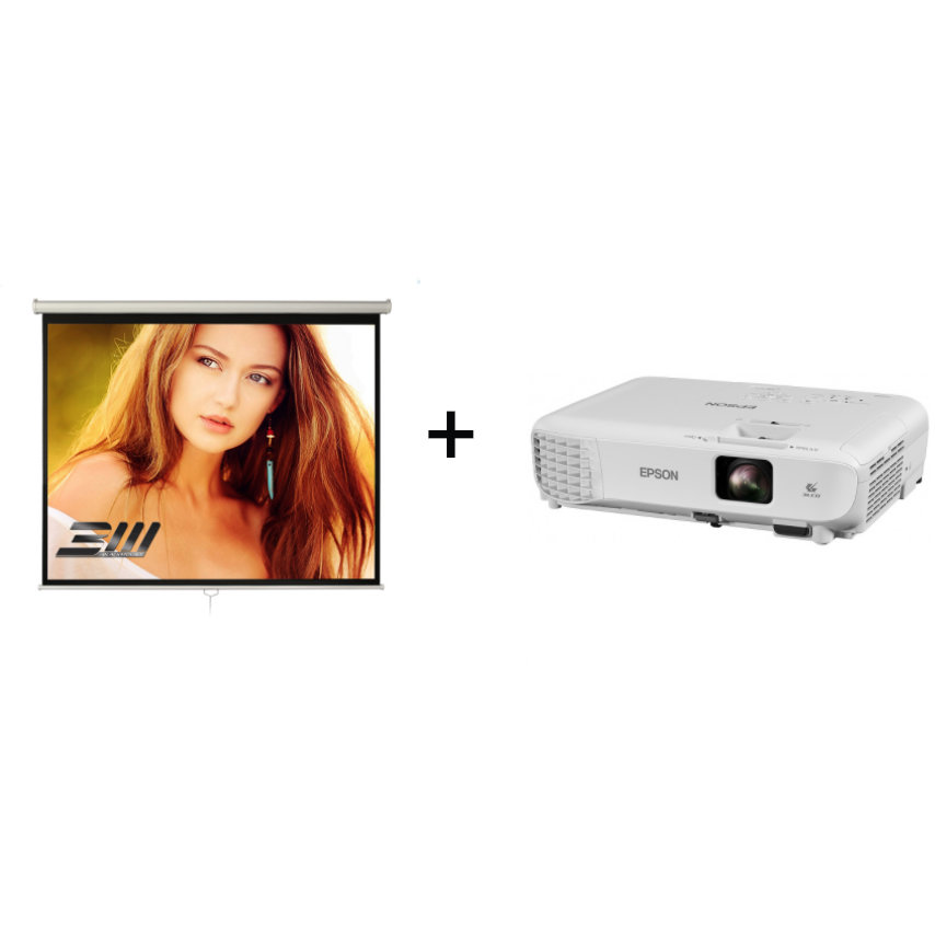 Pachet Videoproiector EB-X05 + Ecran proiectie 4/3MN160-BM XGA White