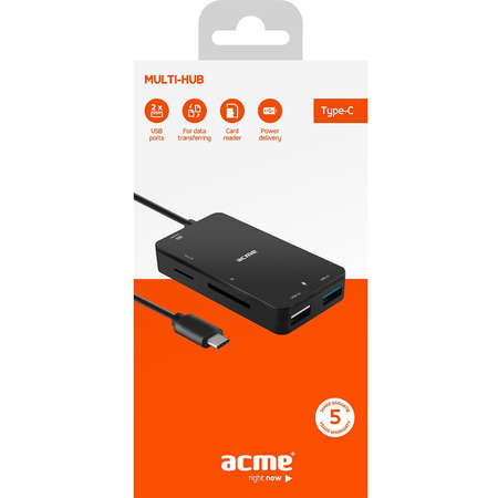 Hub USB ACME HB550 USB Type C Black