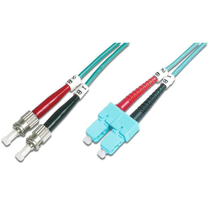Cablu Fibra Optica ST - SC 1m Aqua
