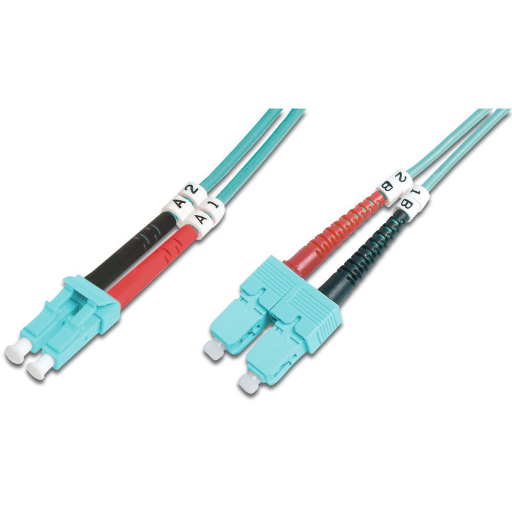 Cablu Fibra Optica LC - SC 10m Aqua