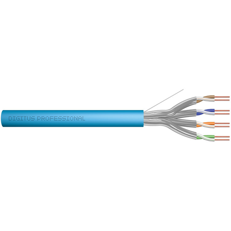 Cablu Fibra Optica U/FTP Cat6A 100m Light Blue