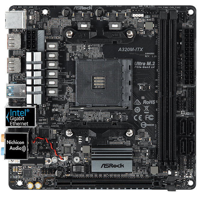 Placa de baza A320M-ITX AMD AM4 mITX
