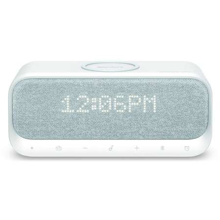 Boxa wireless bluetooth Anker SoundCore Wakey ceas alarma radio FM incarcator wireless QI 10W Alb