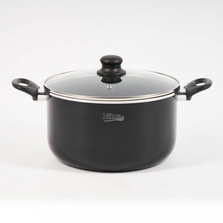 Semioala aluminiu cu capac Sole 26x15cm 6.4 litri Negru
