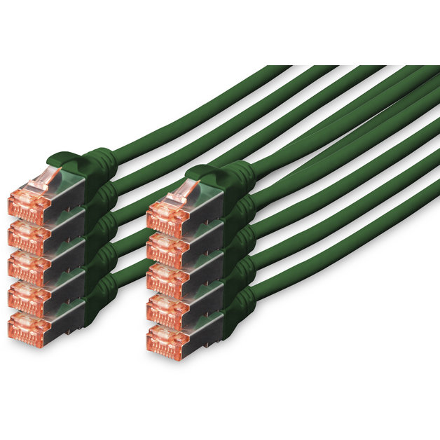 Patchcord S/FTP Cat 6 0.25m Green