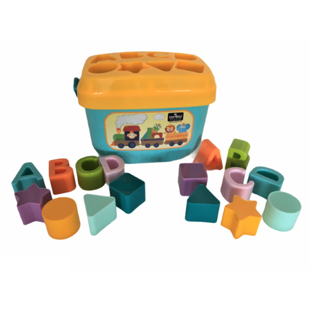 Set jucarii Lorelli cuburi de construit 16 piese diferite forme si culori 18 luni+ Multicolor