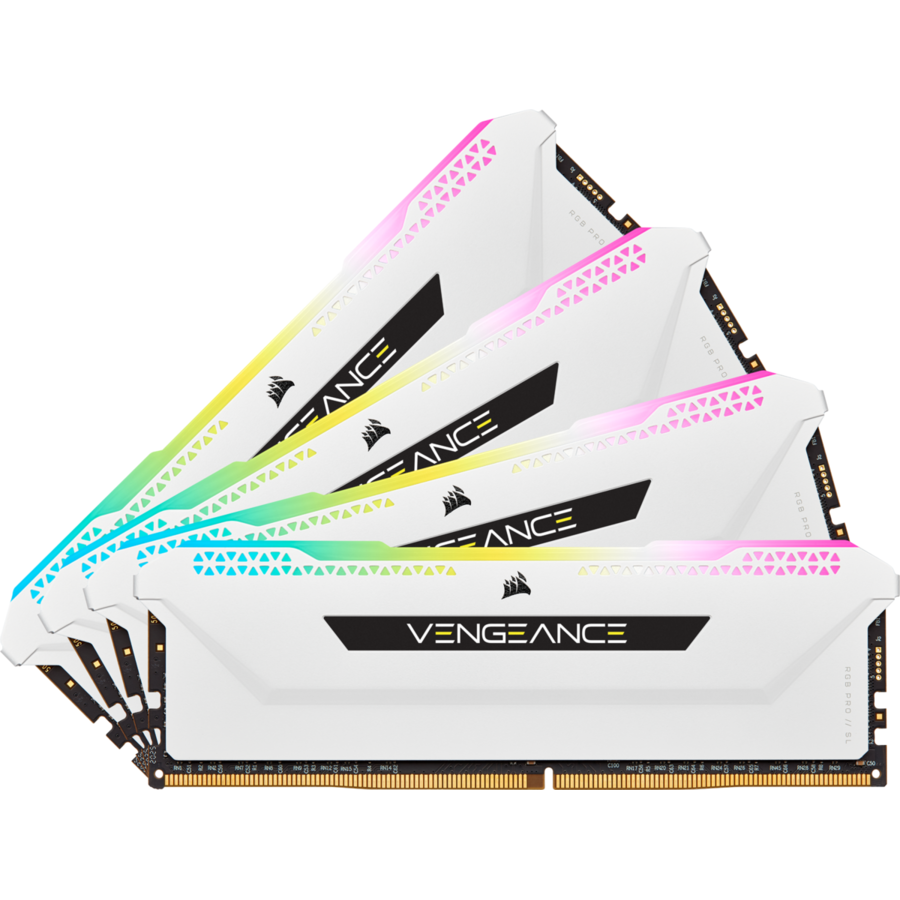Memorie Vengeance RGB Pro SL White 64GB (4x16GB) DDR4 3200MHz CL16 Quad Channel Kit