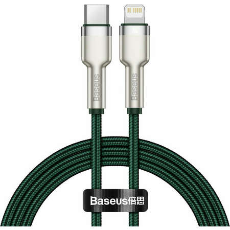 Cablu de date Baseus Cafule USB-C - Lightning 1m Green
