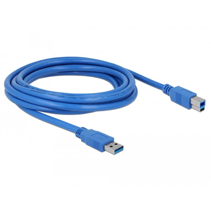 Cablu de date Delock USB-A - USB-B 3m Blue