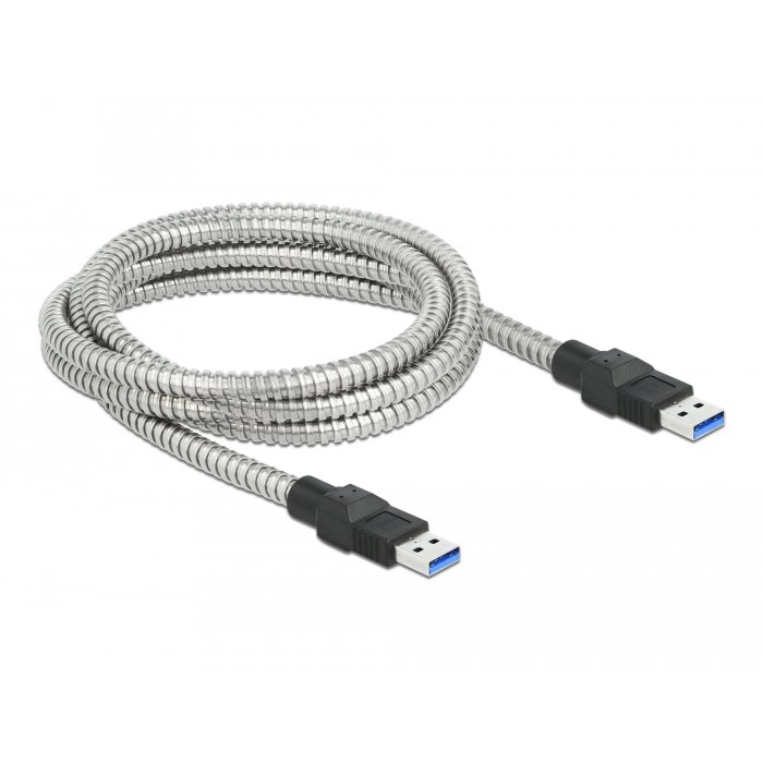 Cablu de date Delock USB-A - USB-A 2m Silver