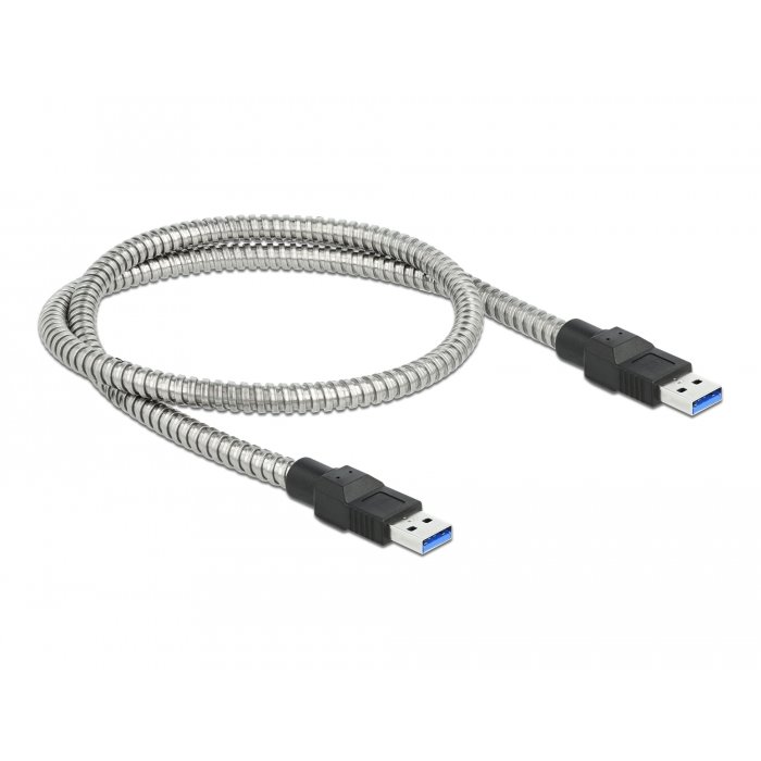 Cablu de date Delock USB-A - USB-A 0.5m Silver