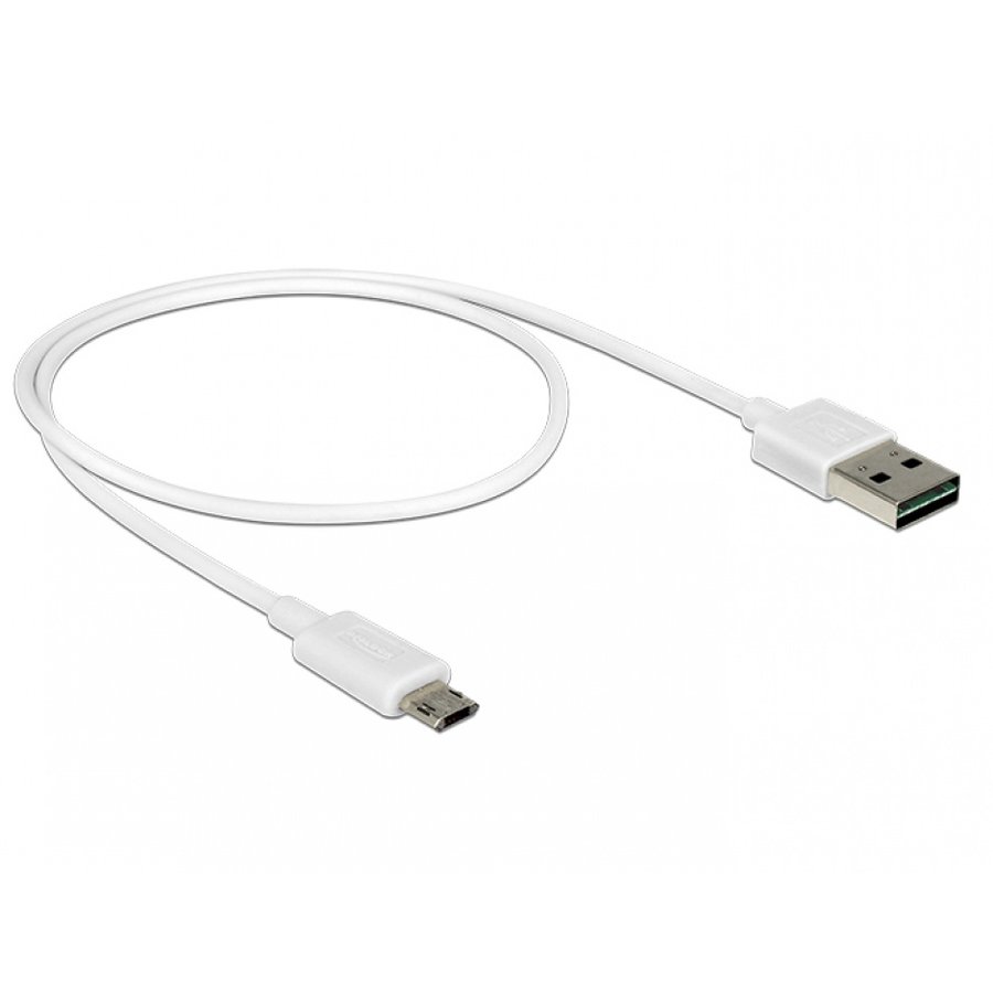 Cablu de date Delock USB-A - MicroUSB-B 0.5m White