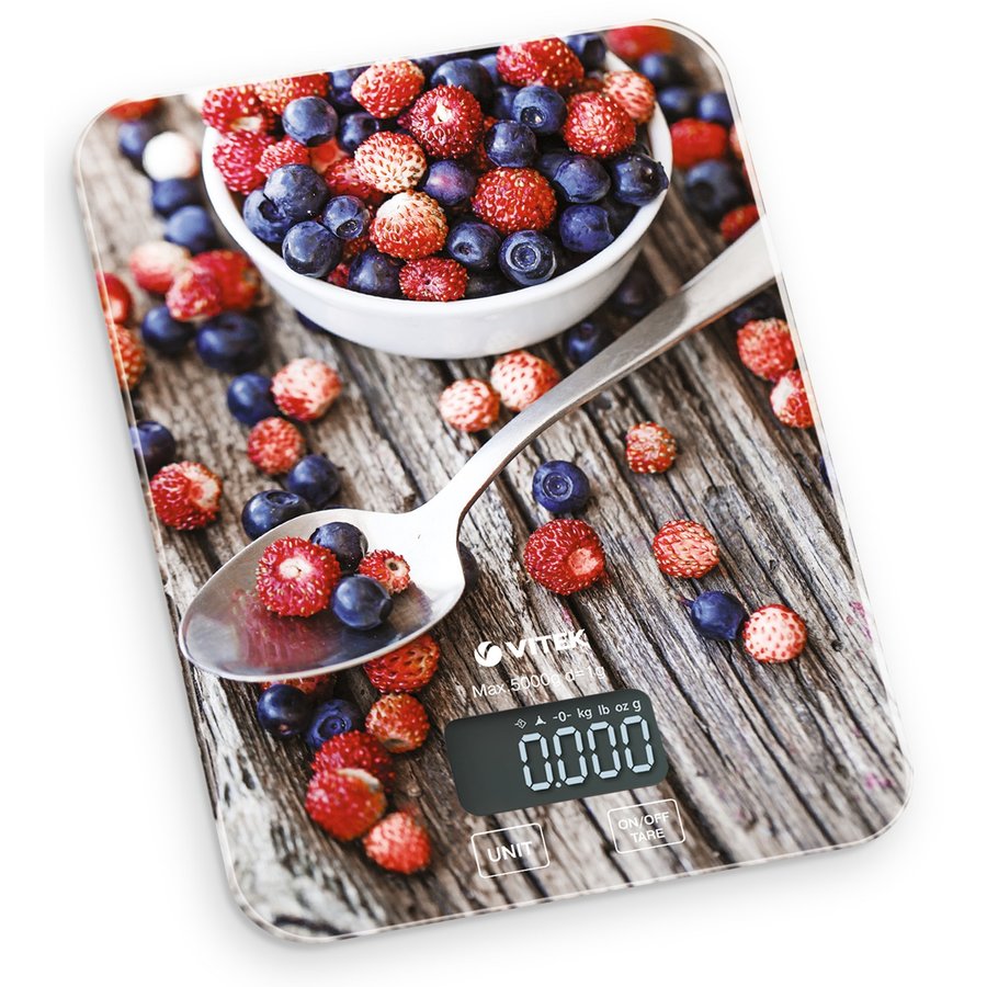 Cantar de bucatarie VT-8000 5kg LCD Multicolor Fructe