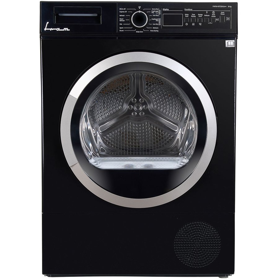 Uscator de rufe FHPD-V8T2BKA++ 8kg cu Pompa de Caldura Display LED 15 Programe Black