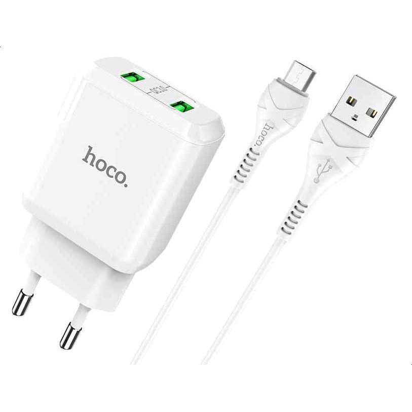 Incarcator Retea N6 Charmer 2x USB White + Cablu