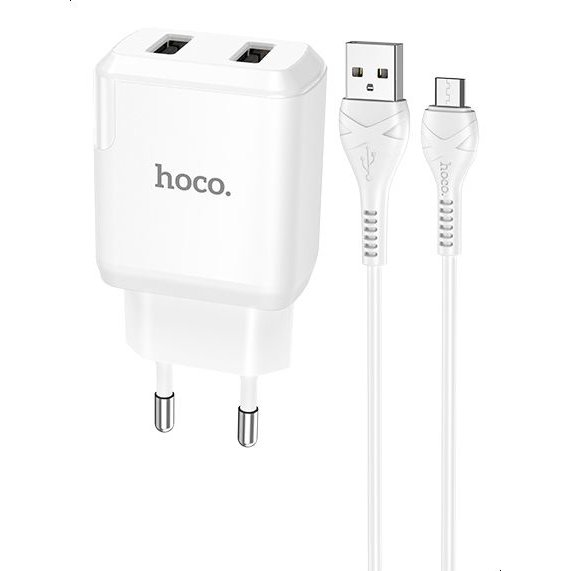 Incarcator retea N7 Speedy 2x USB White + Cablu