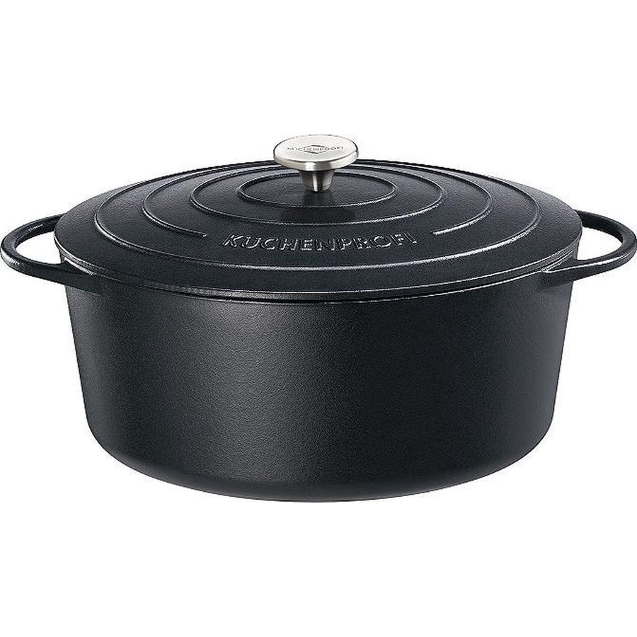 Oala Provence 9L 35cm oval Black Cast Iron