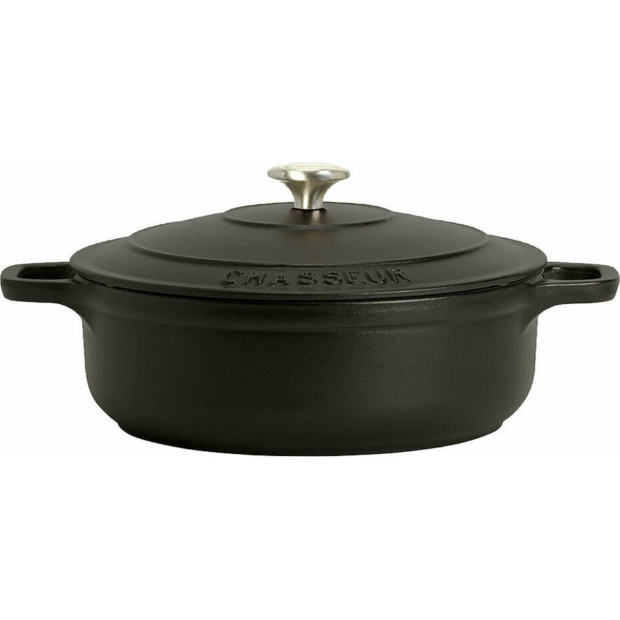 Oala 4L 24cm round Matte Black Cast Iron