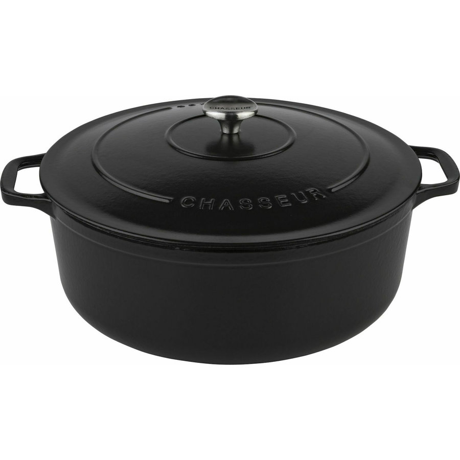 Oala 8.8L 32cm round Matte Black Cast Iron