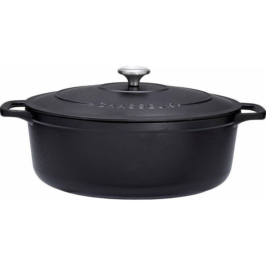 Oala 5L 29cm oval Matte Black Cast Iron