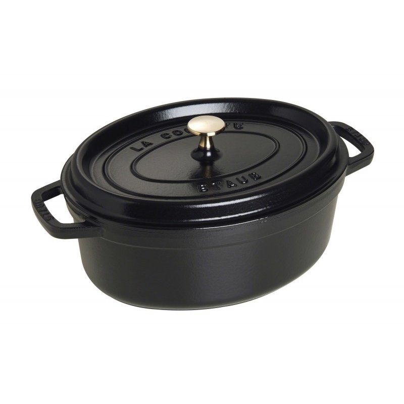 Oala 5.5L Oval Cocotte 31cm Black Cast Iron