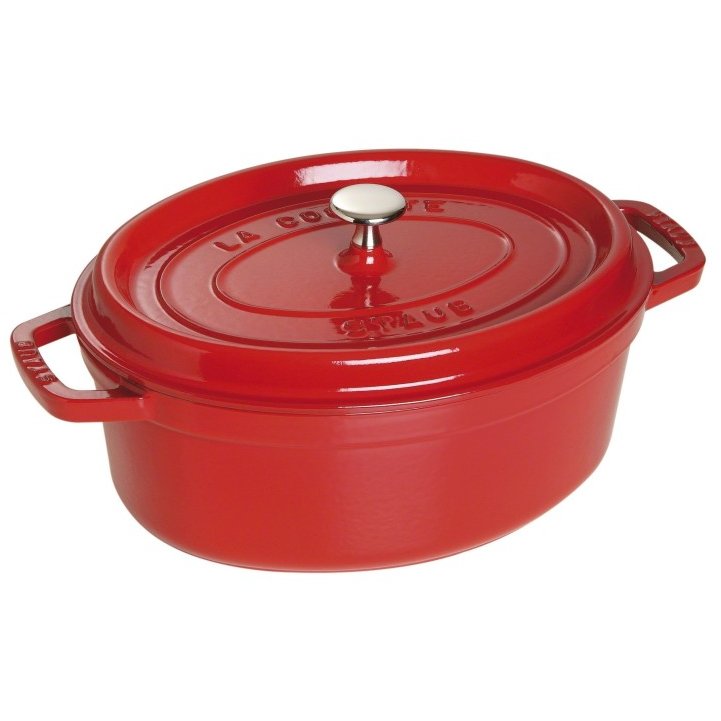 Oala 5.5L Oval Cocotte 31cm Cherry Cast Iron