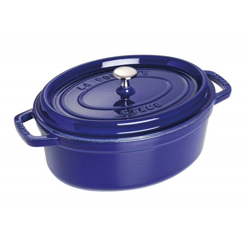 Oala 5.5L Oval Cocotte 31cm Dark Blue Cast Iron