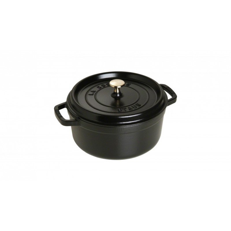 3.8L Round Cocotte 24cm Black Cast Iron
