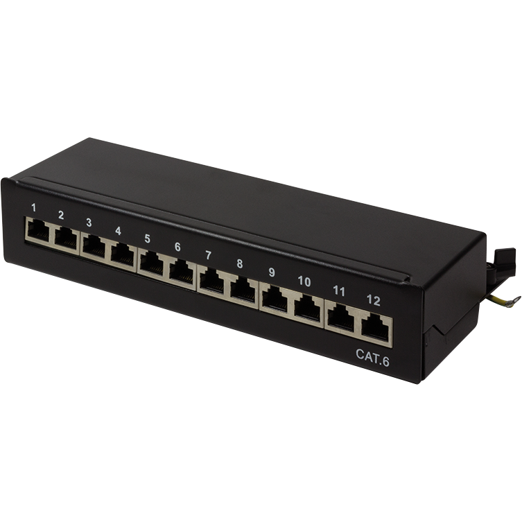 Patch Panel 12 porturi Black