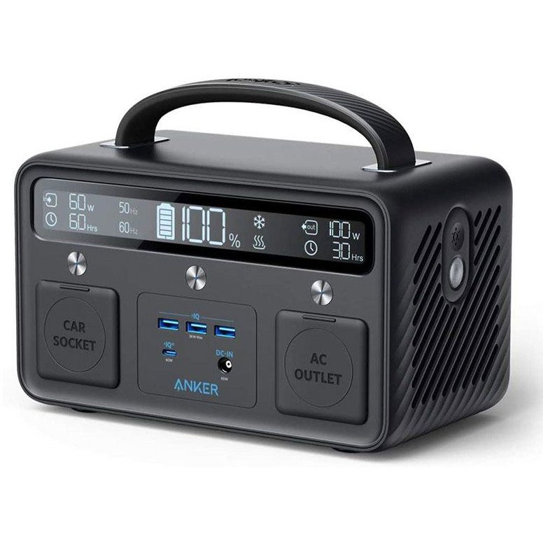 Baterie externa Portable Power Station PowerHouse II 400 108k mAh 300 W/388.8 Wh 110V AC 60W USB-C Power Delivery cu incarcare solara lumina LED 8 porturi