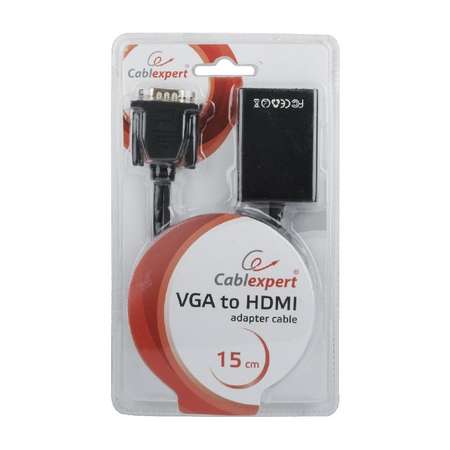 Adaptor Gembird VGA - HDMI 0.15m Blister Black