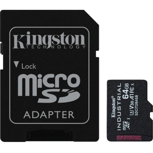 Card de memorie Industrial 64GB MicroSDHC Clasa 10 + Adaptor SD