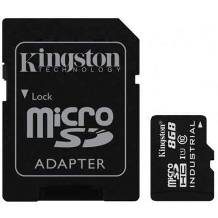 Card de memorie Kingston Industrial 8GB MicroSDHC Clasa 10 + Adaptor SD