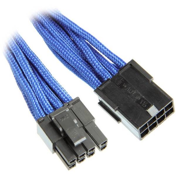 Cablu adaptor 6+2-Pin PCIe 0.45m Black Blue