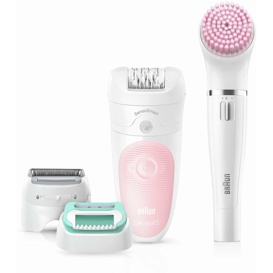 Epilator Silk-epil SES 5-875 Beauty Set Alb/Roz