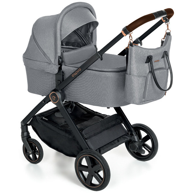 Carucior multifunctional 2:1 cu cadru negru Only 07 Gray Center 2020