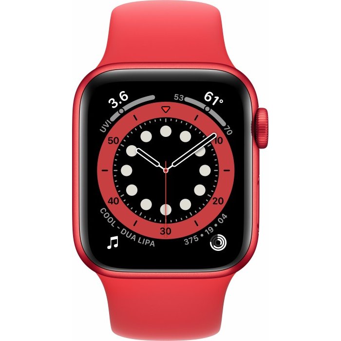 Smartwatch Watch Series 6 GPS 40mm Red Alu Case Red Sport Band