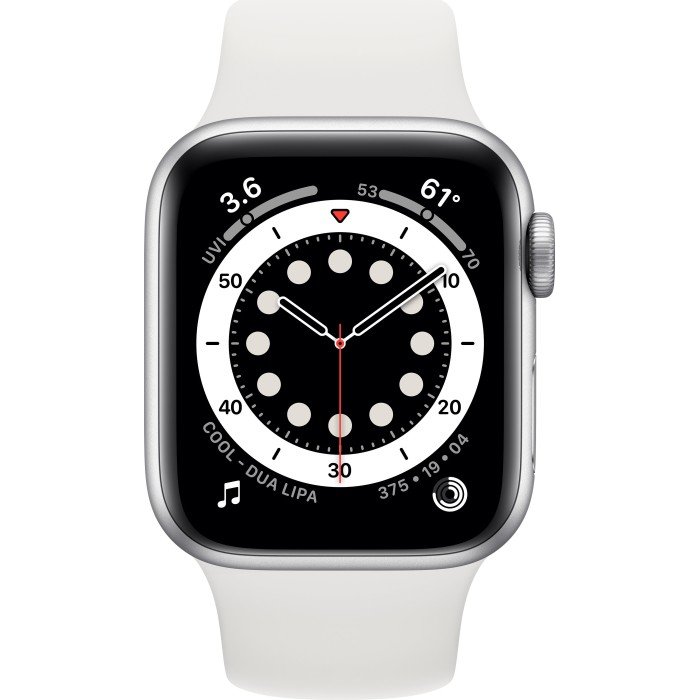 Smartwatch Watch Series 6 GPS + Cell 40mm Silver Alu White Sport Band