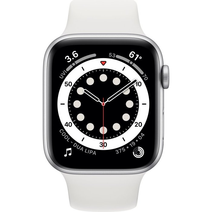 Smartwatch Watch Series 6 GPS + Cell 44mm Silver Alu White Sport Band