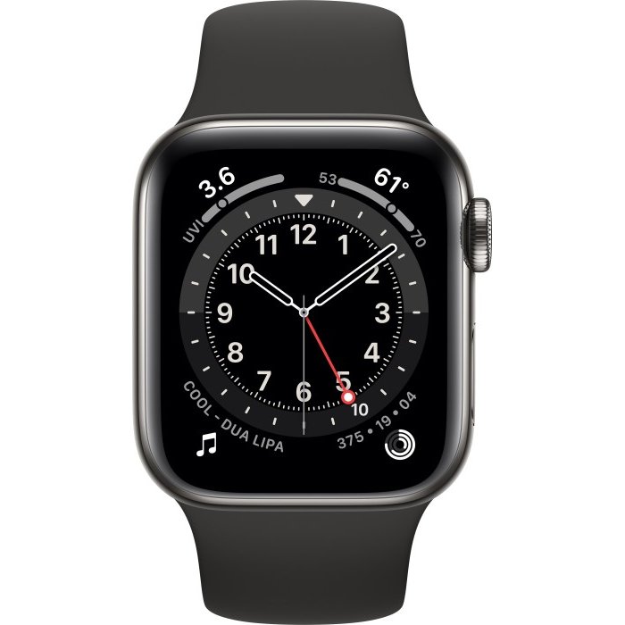 Smartwatch Watch Series 6 GPS + Cell 40mm Gra. Steel Black Sport Band