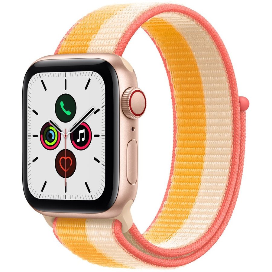 Smartwatch Watch SE v2 GPS + Cellular 40mm Gold Aluminium Case with Maize/White Sport Loop