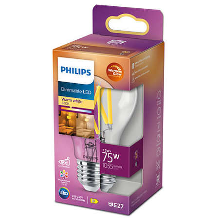 Bec Philips LED Classic A60 putere reglabila E27 7.2W (75W) 1055 lumeni lumina calda (2200-2700K)