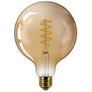 LED vintage G120 intensitate luminoasa reglabila E27 7.3W (50W) 640 lumeni lumina calda tip flacara (2200K) Auriu