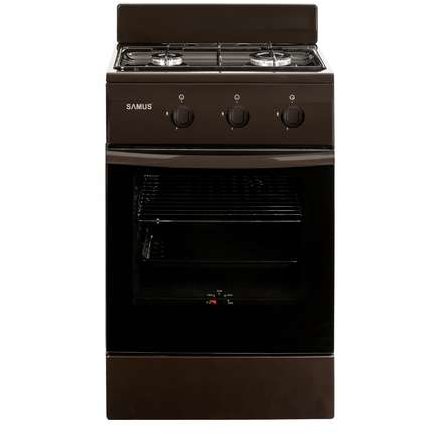 Aragaz Resigilat SM520MBS 2 Arzatoare + Cuptor pe Gaz Panou de protectie Maro